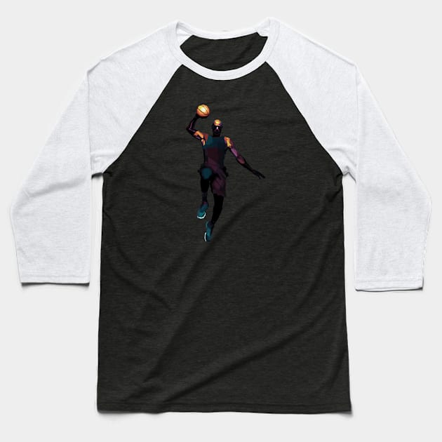 Basketball Player Baseball T-Shirt by Alkahfsmart